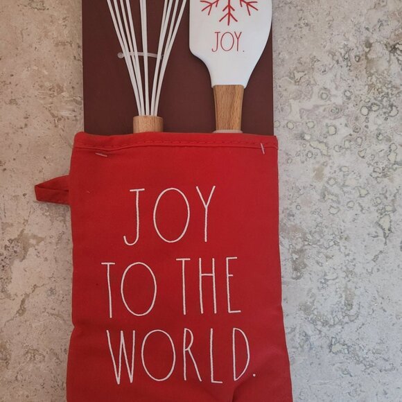 Rae Dunn Collection 3 Piece Holiday Oven Mitt Set with Spatula and Whisk - Picture 1 of 5
